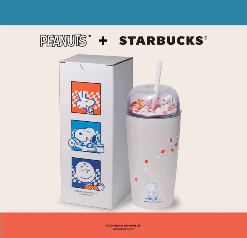 Vaso Domo con Popote Acero Inoxidable Starbucks X Peanuts 2024