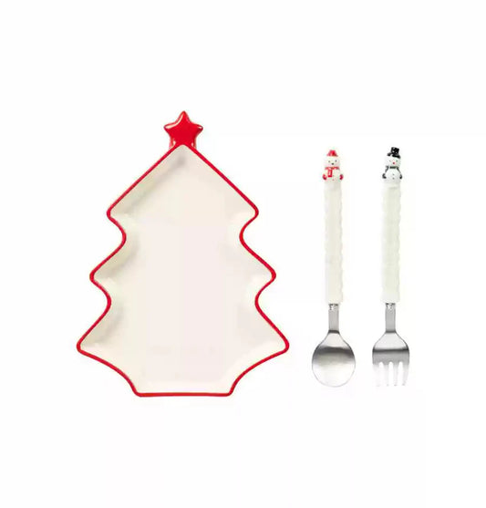 Set de plato y cubiertos Starbucks Korea 2024 Christmas Season1