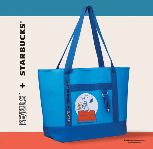 Blue Snoopy Tote Bag Starbucks X Peanuts 2024