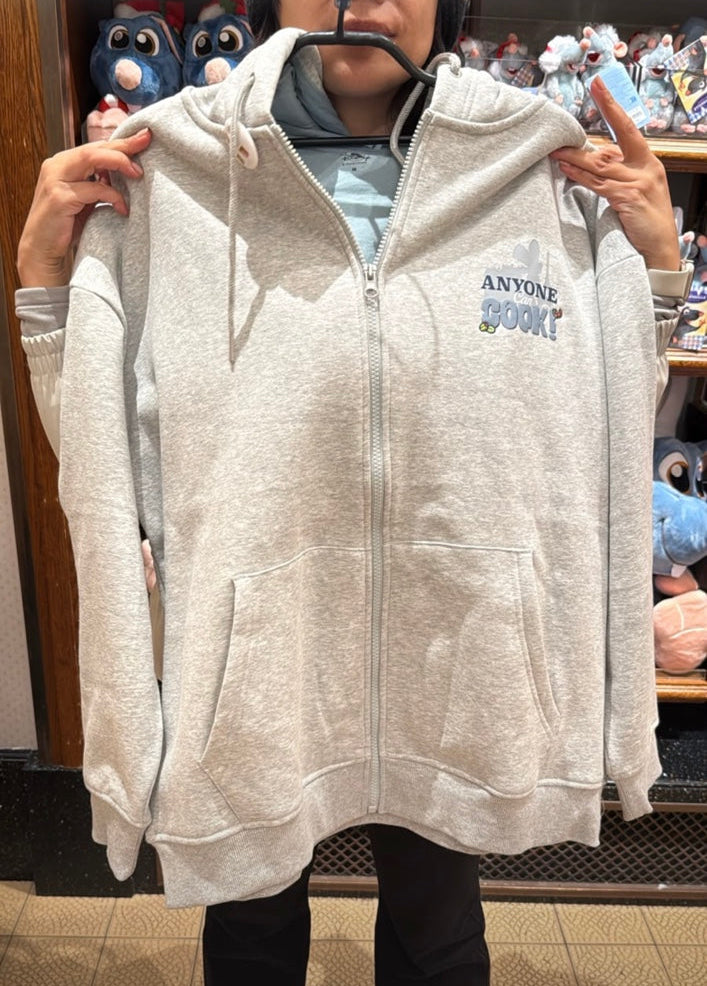 Sudadera gris con cierre Anyone Can Cook de Disneyland Paris