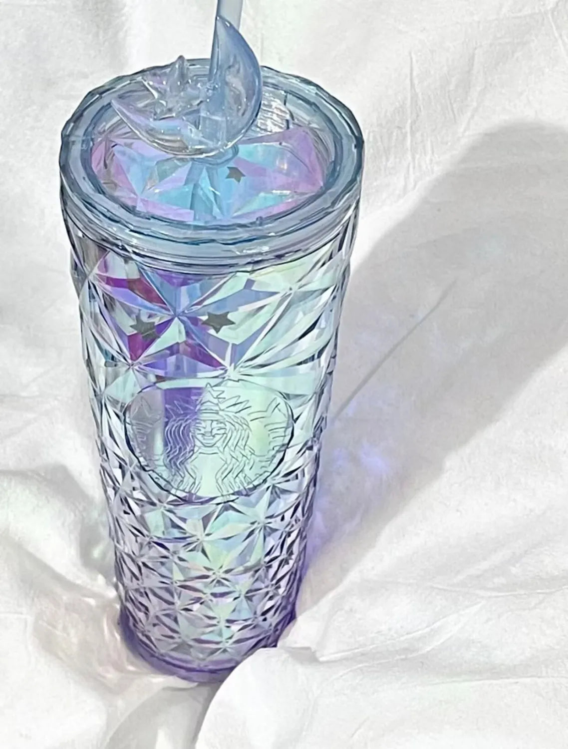 Starbucks 2023 China Christmas Star Moon Topper Prism Diamond 24oz Tumbler