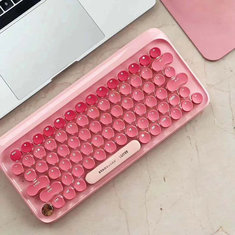 Teclado China 2023 Starbucks and Lofree Colaboracion rosa / verde Bluetooth