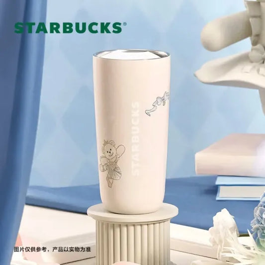 Termo Rosa con Oso de Acero Inoxidable 16oz Starbucks 2024 China Princess Afternoon Tea