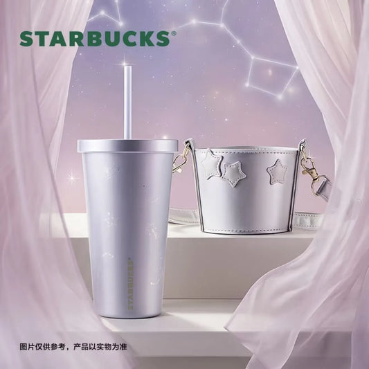 Starbucks 2026 China Purple Night Galaxy 20oz SS Straw Tumbler with sleeve