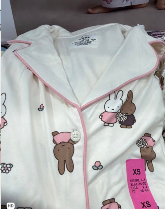 Miffy pijama blanco con rosa talla XS