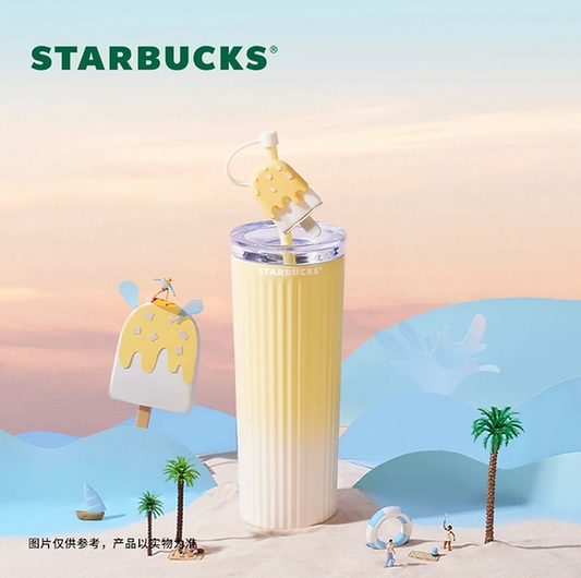 Summer Yellow vaso Acero Inoxidable Jungle  Cup con Topper Paleta Helada