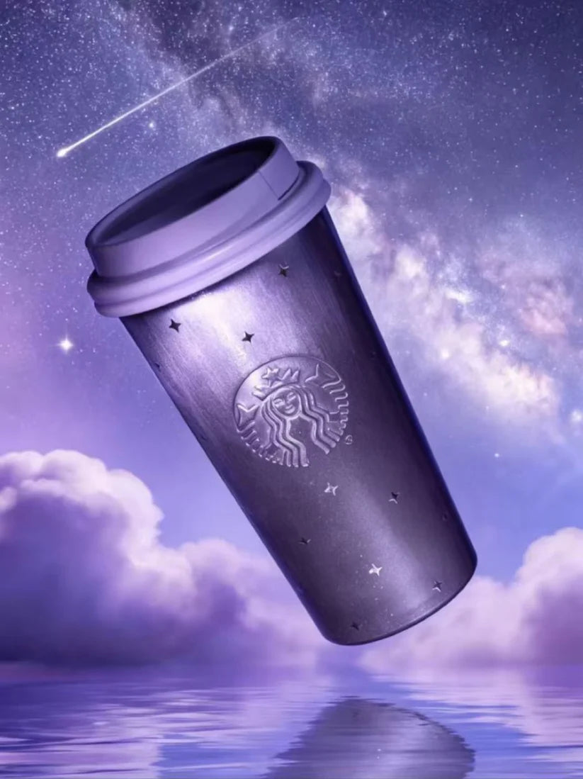 Starbucks China 2026 Purple Night Star River series 430ml Cat Eye Star Desktop Cup