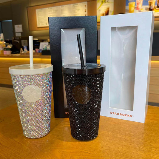 Starbucks China 2024 rhinestones blanco y negro cup 16oz