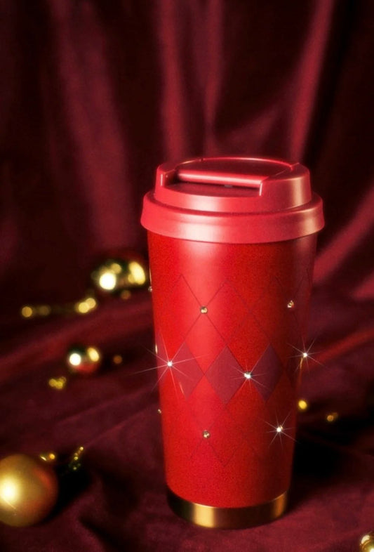 Vaso Elma rojo con brillantes  Warm and Cozy Starbucks China