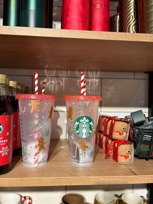 Vaso reusable con popote Holiday 2025 Europa