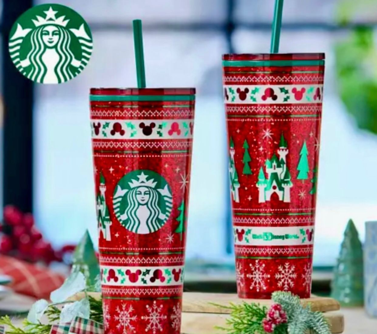 Vaso acrílico navidad 2025 Disney x Starbucks