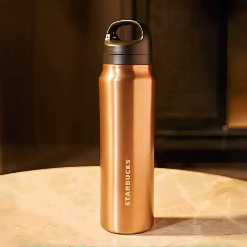 Starbucks China 2025 Gold Collection - Termo de acero inoxidable con doble tapa (caja de regalo, 450 ml, 15,84 oz)