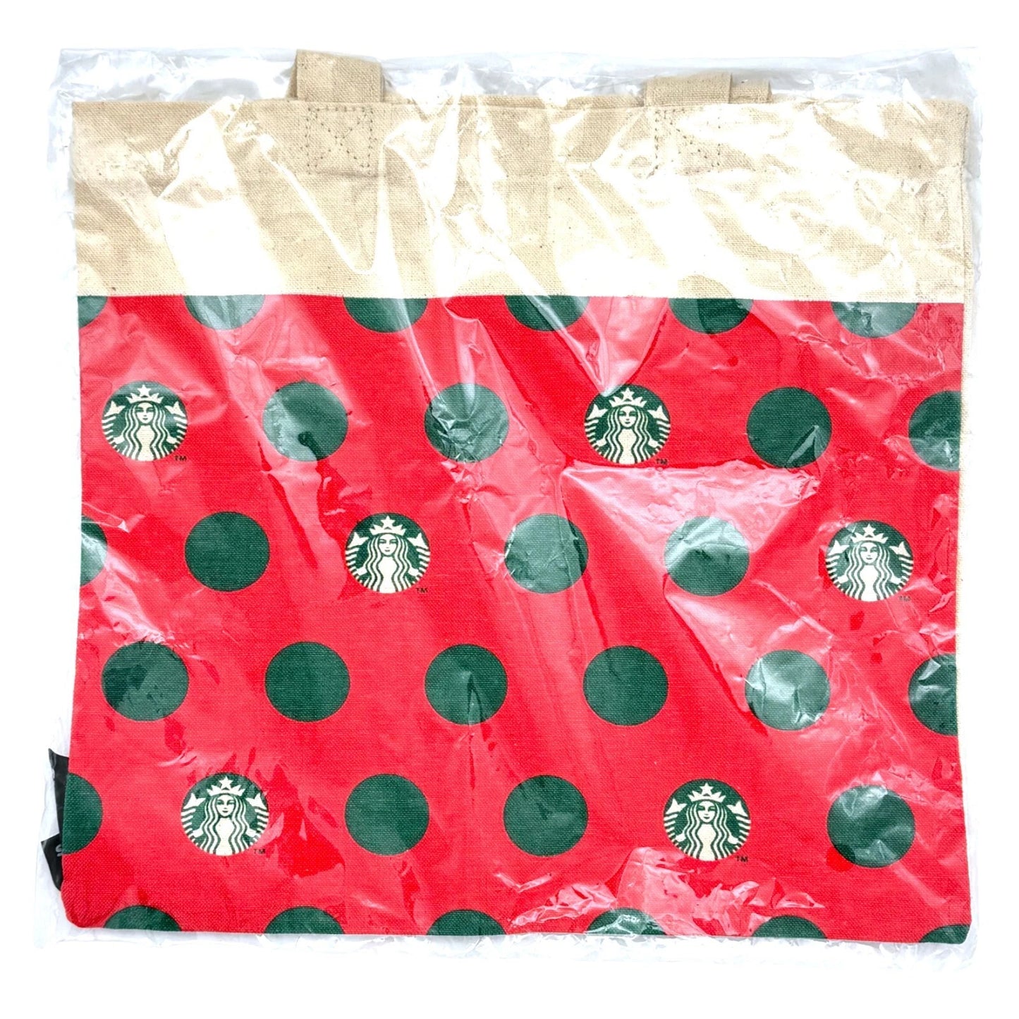 Mini Bolsa de Tela de Lunares Starbucks Japan Holiday Mini Canvas Tote Bag MINT Christmas 2019, Limited Import Lives Tiktok