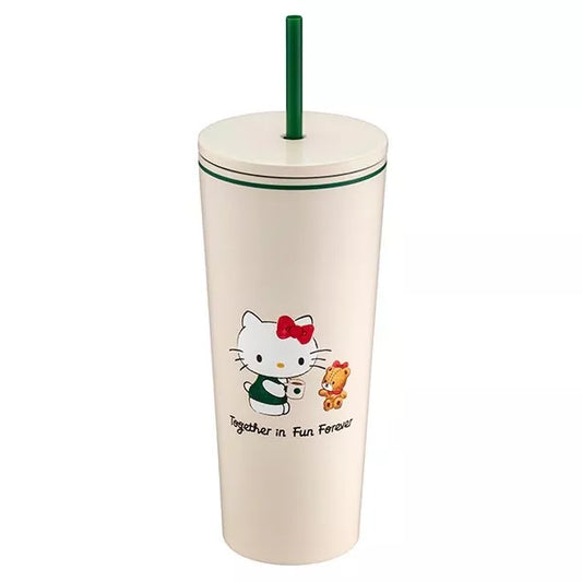 Vaso de Acero Inoxidable con Popote Starbucks Hello Kitty 2024, 16oz: Dulzura y Sostenibilidad en Cada Sorbo