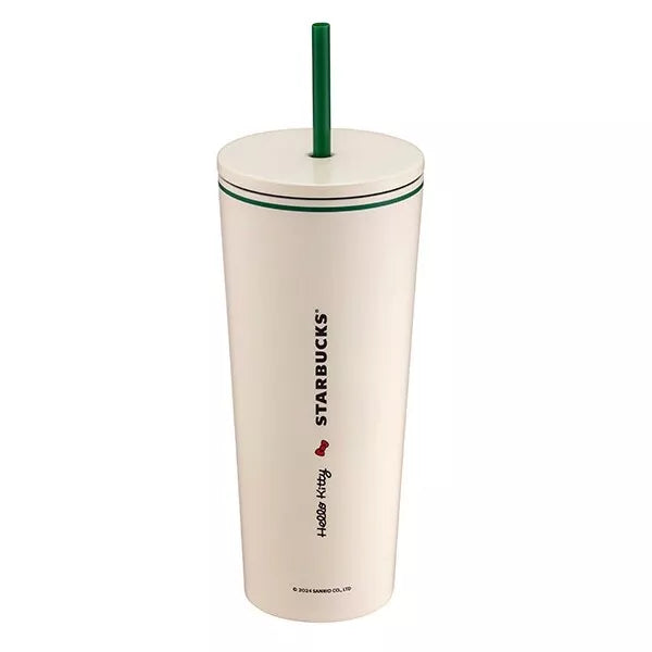 Vaso de Acero Inoxidable con Popote Starbucks Hello Kitty 2024, 16oz: Dulzura y Sostenibilidad en Cada Sorbo