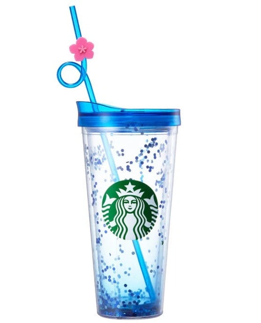 Vaso con Strawtopper Starbucks Korea 2018 Summer Hibiscus Glitter Cold Cup 650ml Lives TikTok