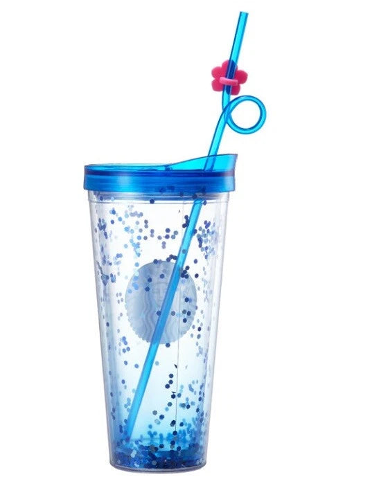 Vaso con Strawtopper Starbucks Korea 2018 Summer Hibiscus Glitter Cold Cup 650ml Lives TikTok