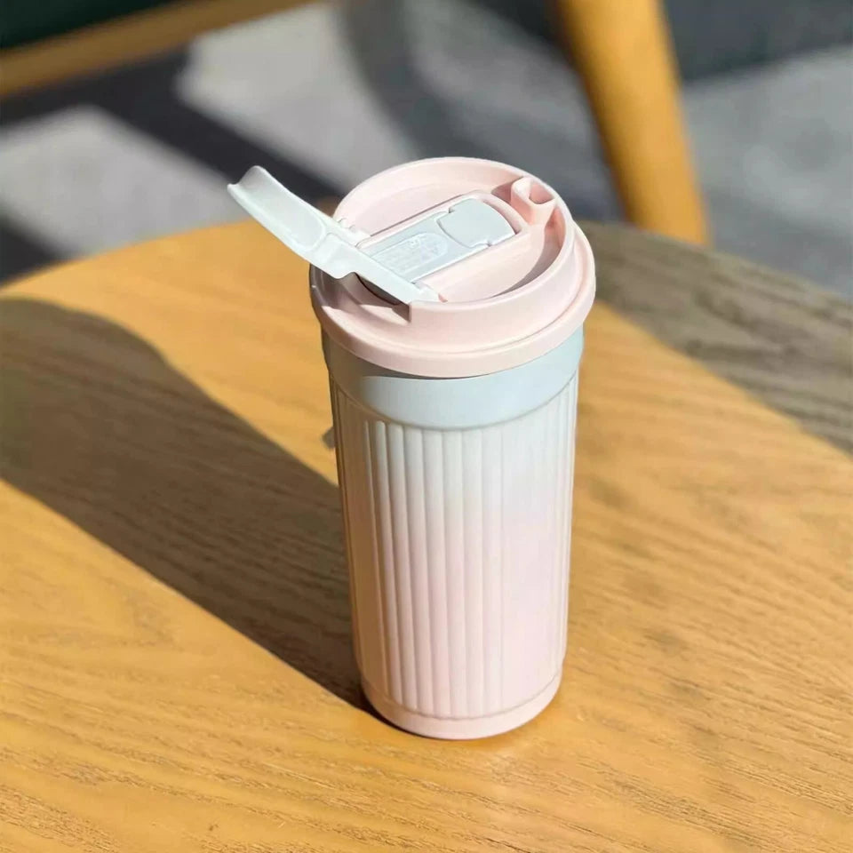 Vaso de Acero Inoxidable de rayas  con doble tapa China Starbucks 16oz