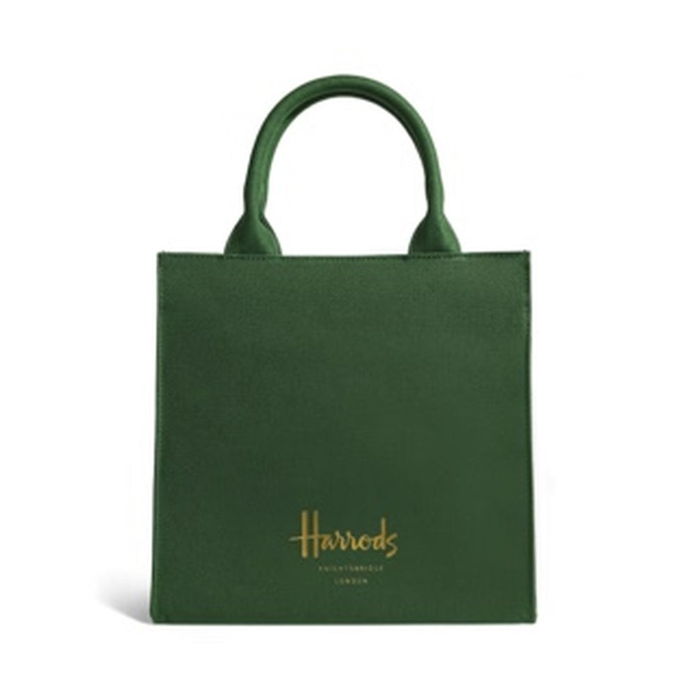 Harrods Small Cotton Logo Tote Bag | Green