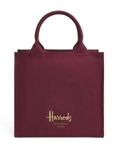Harrods Small Logo Tote Bag | Burgundy
