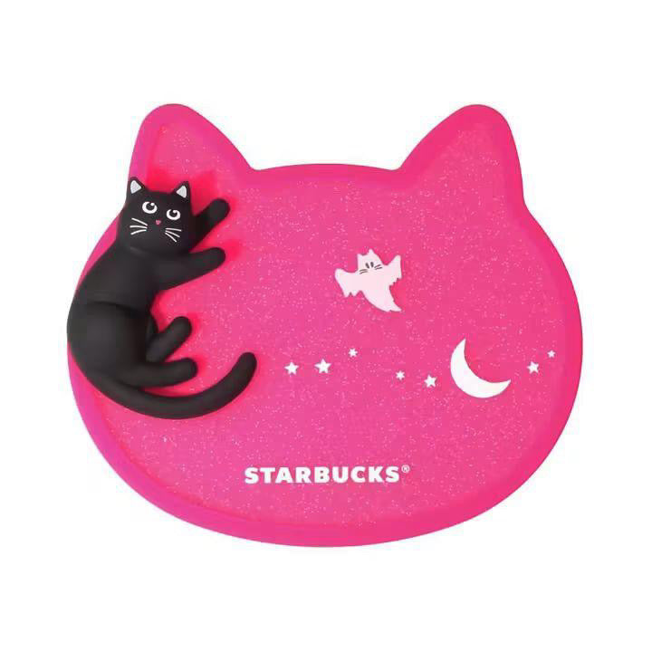 Starbucks Japón Halloween 2026 portavasos rosa con gato negro