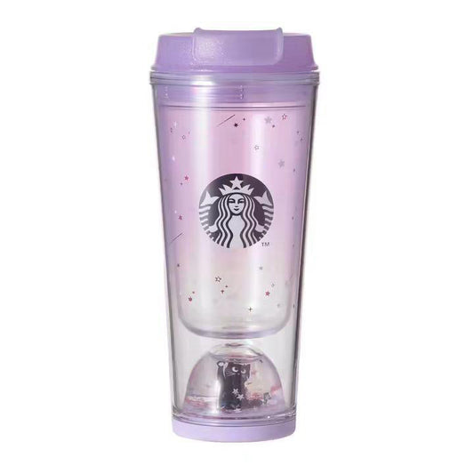 Starbucks Japón Halloween 2026 vaso morado translúcido con tapa lila y diseño de gato negro