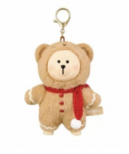 Llavero de peluche Starbucks Korea Christmas con diseño de hombre de jengibre.