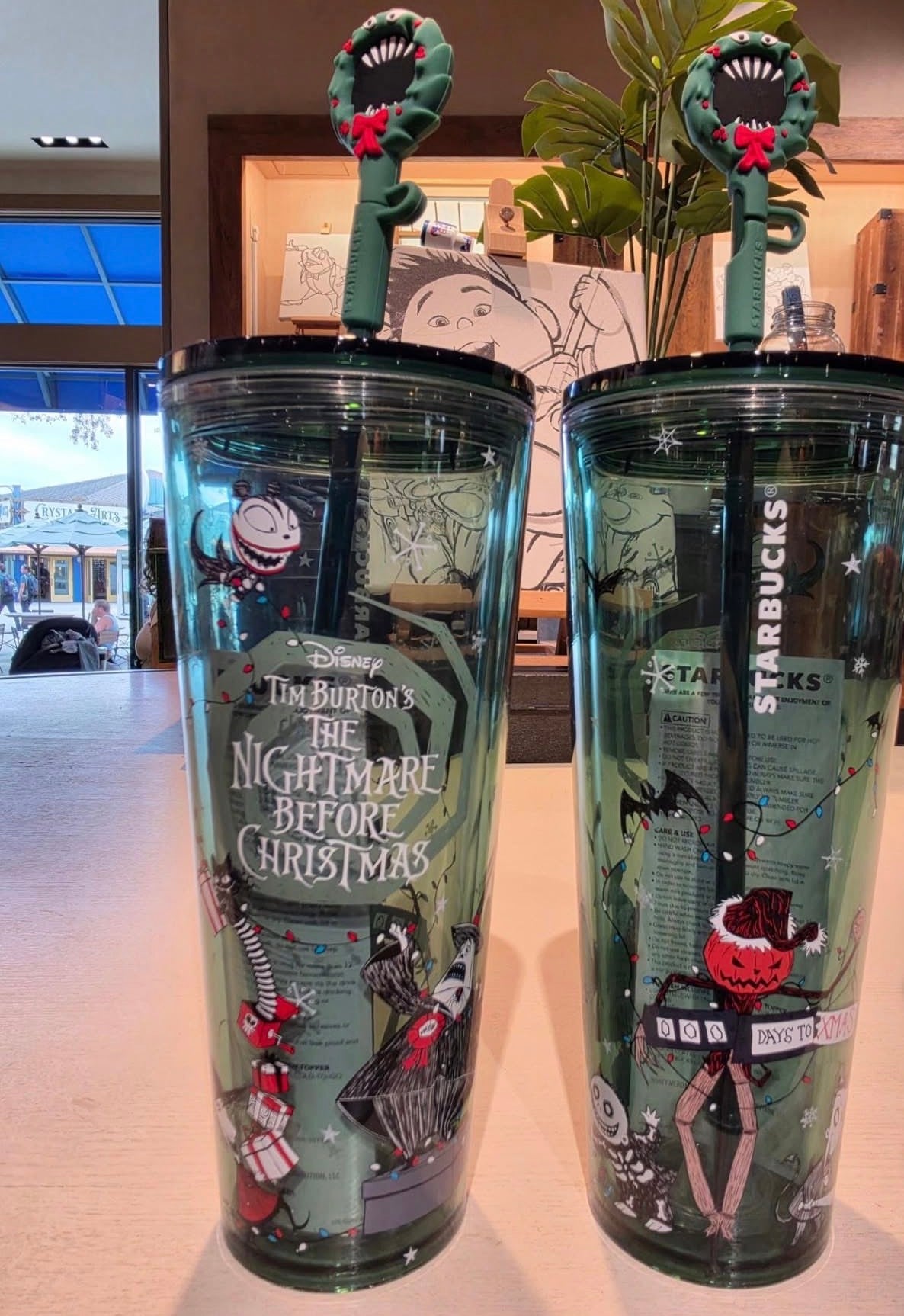 Starbucks The Nightmare Before Christmas tumbler with straw