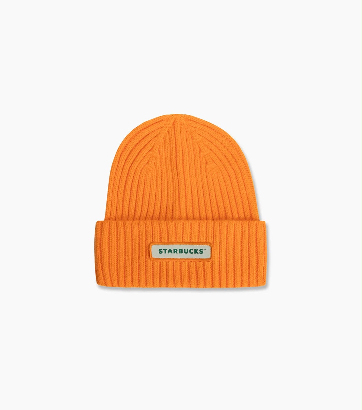Gorro tejido naranja Starbucks