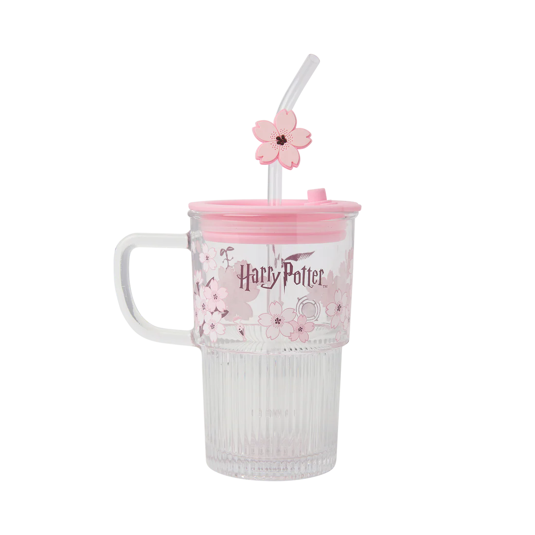 Juego de taza y popote de cristal Sakura Harajuku