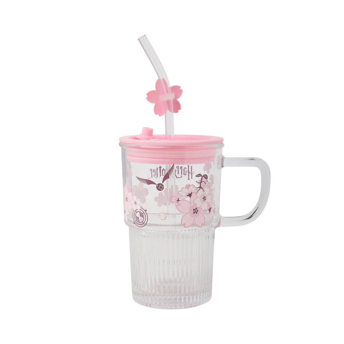Juego de taza y popote de cristal Sakura Harajuku