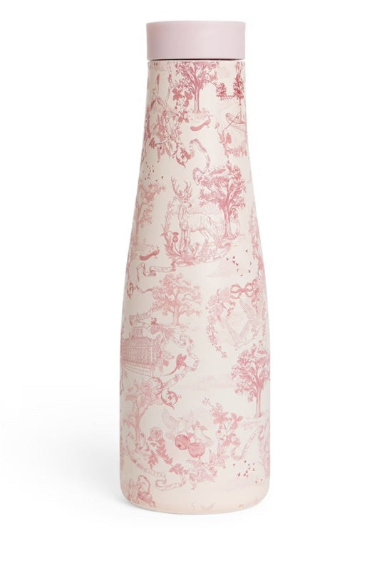 Harrods Toile Water Bottle 500ml | Pink