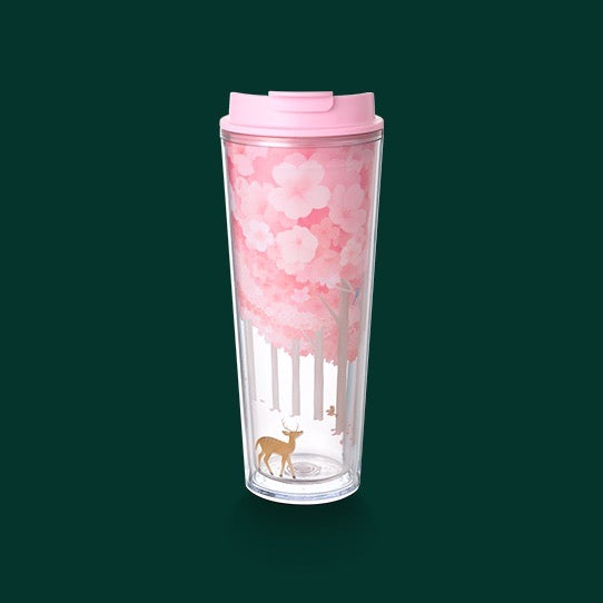 Vaso de Acrilico  24oz PL Cherry Tree Blossom Milky Island